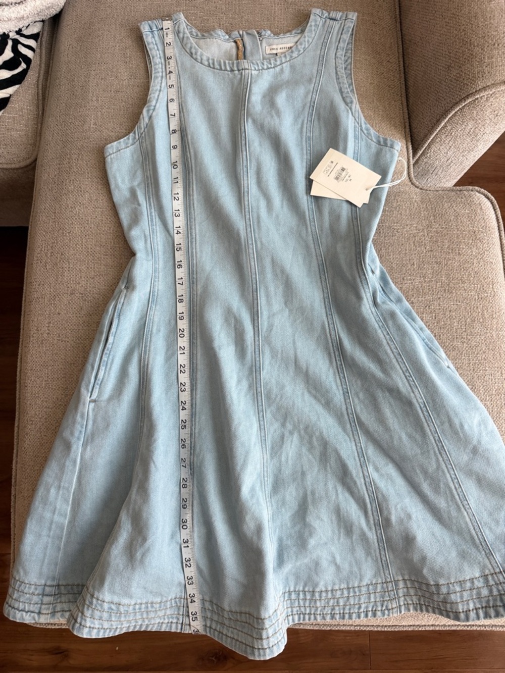 Light Blue Sleeveless Mini Dress - Picture 5 of 5